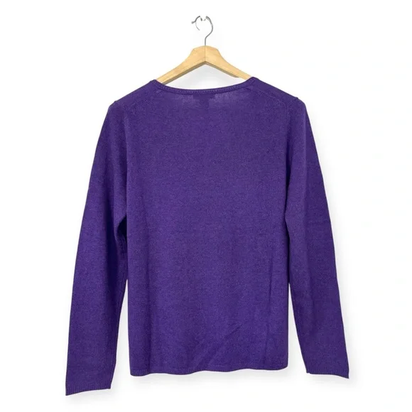 Tweeds Purple V-neck 100% 2-ply Cashmere Sweater Size Extra Large XL - Picture 2 of 7